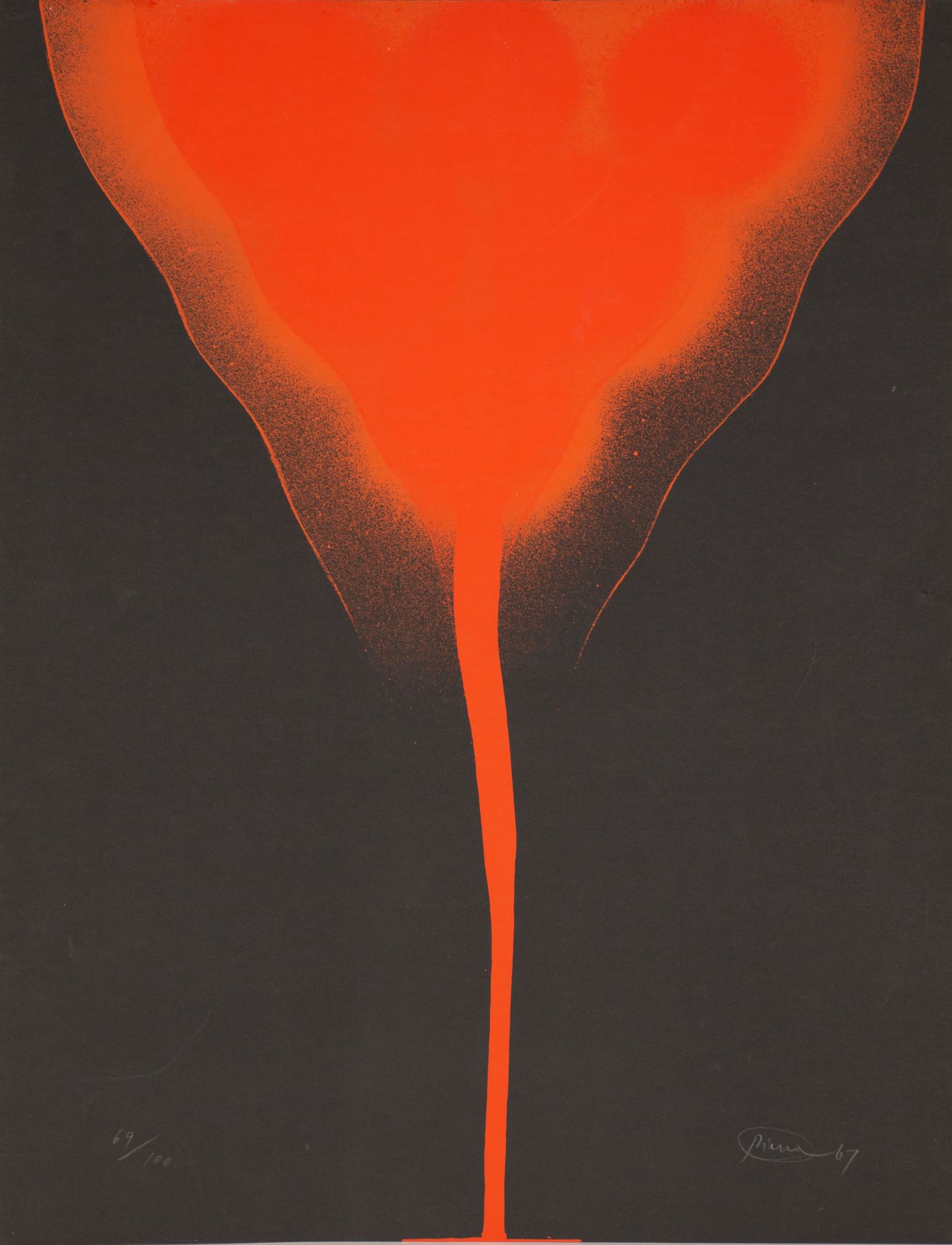 Otto Piene. Ohne Titel. 1967. Farbserigraphie. Signiert. Ex. 69/100. Rottloff 25.