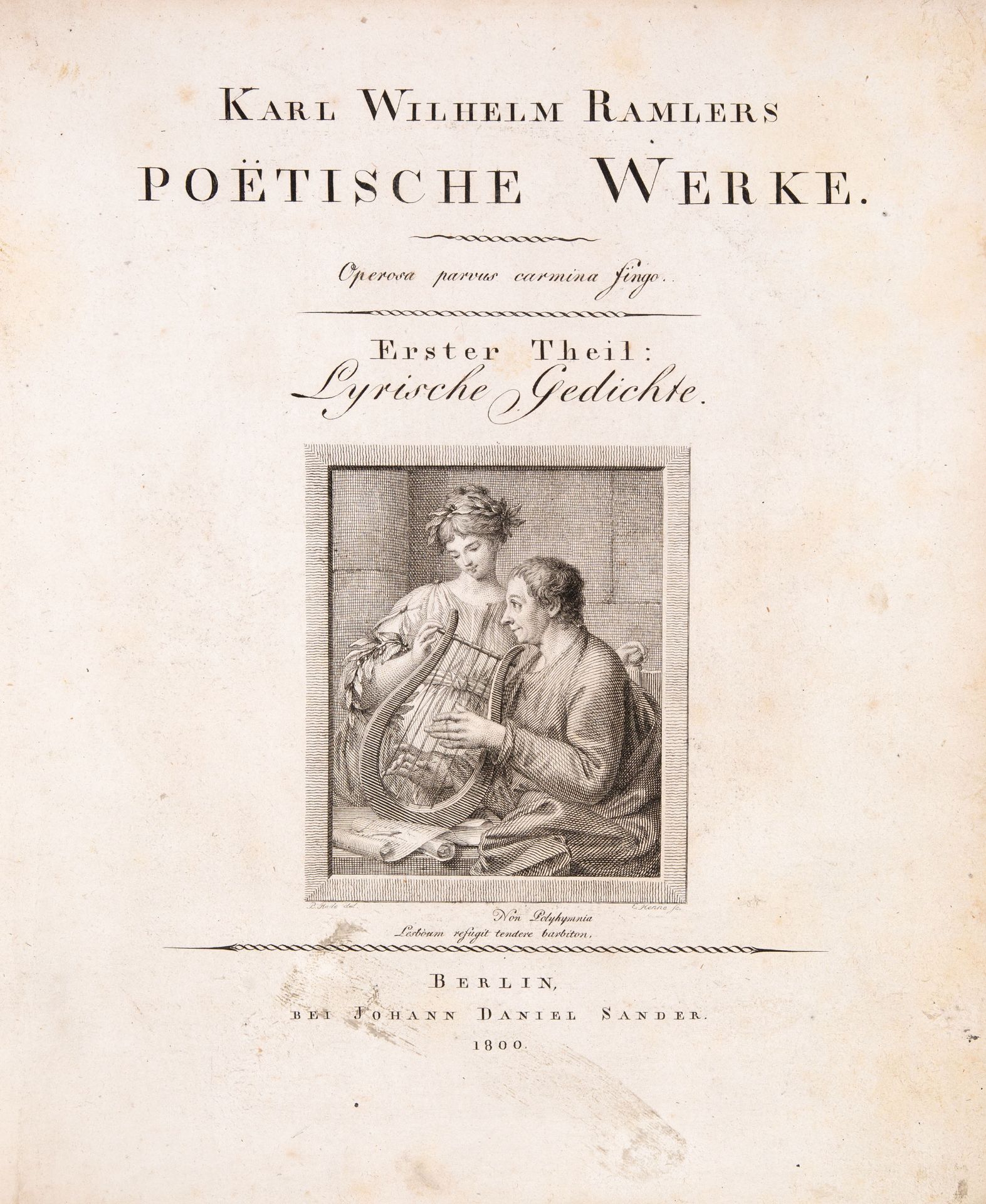 K. W. Ramler, Poëtische Werke. 2 Bde. Bln 1800-01.