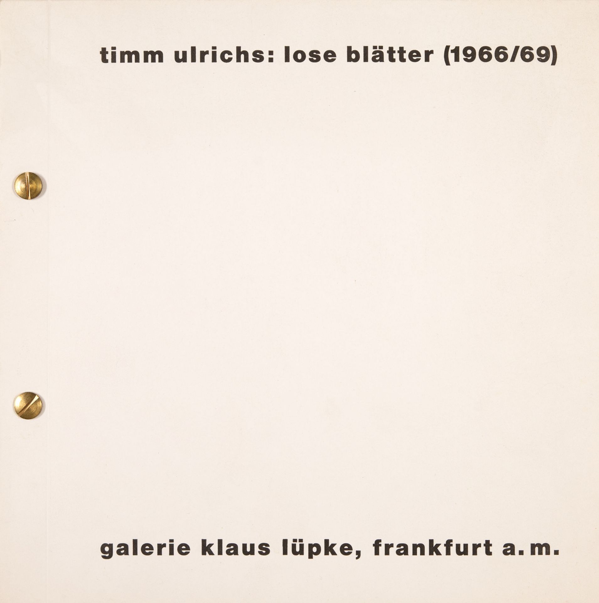 T. Ulrichs, Lose Blätter (1966/69). Frankfurt a. M. um 1970. - Ex. 4/100.