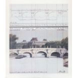 Christo. Pont Neuf wrapped, Paris. (1985). Farboffset. Signiert.