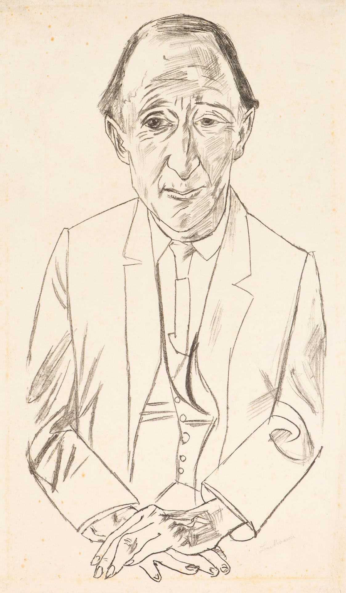 Max Beckmann. Bildnis des Komponisten Frederik Delius. 1922. Lithographie. Signiert. Hofmaier 225 B 