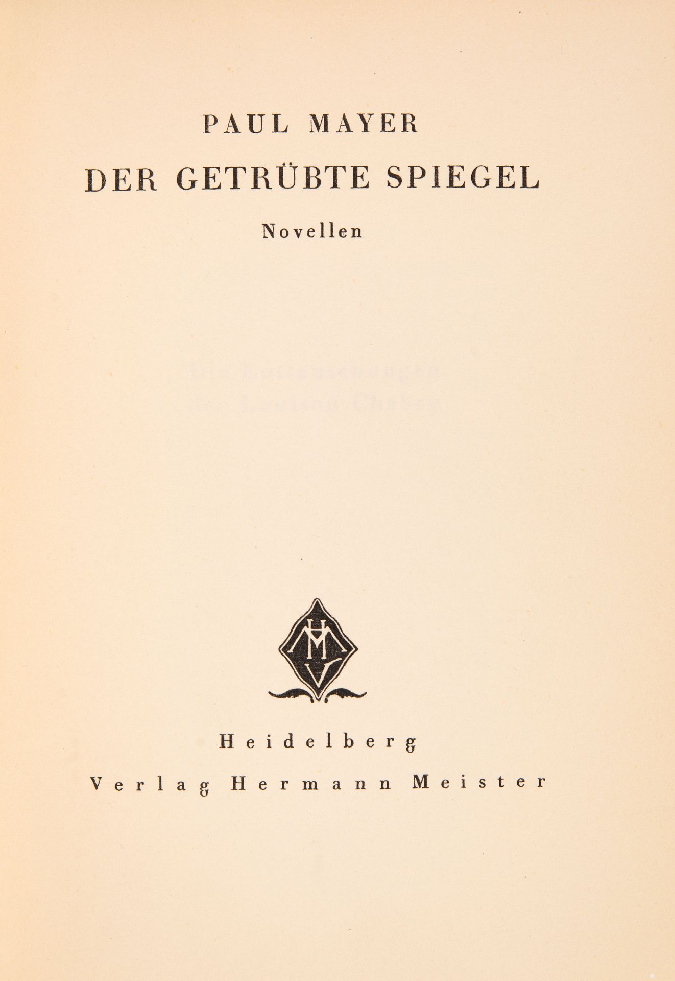 H. Meister Verlag Heidelberg. 3 Bde v. P. Mayer, K.W. Straub und D. Kosztolanyi. 1924-1913. - Bild 2 aus 4