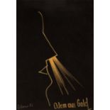 Bernhard Johannes Blume. Odem aus Gold / Speisung / Gedankenstrahl. 1986. 3 Blatt Goldlackstift auf 