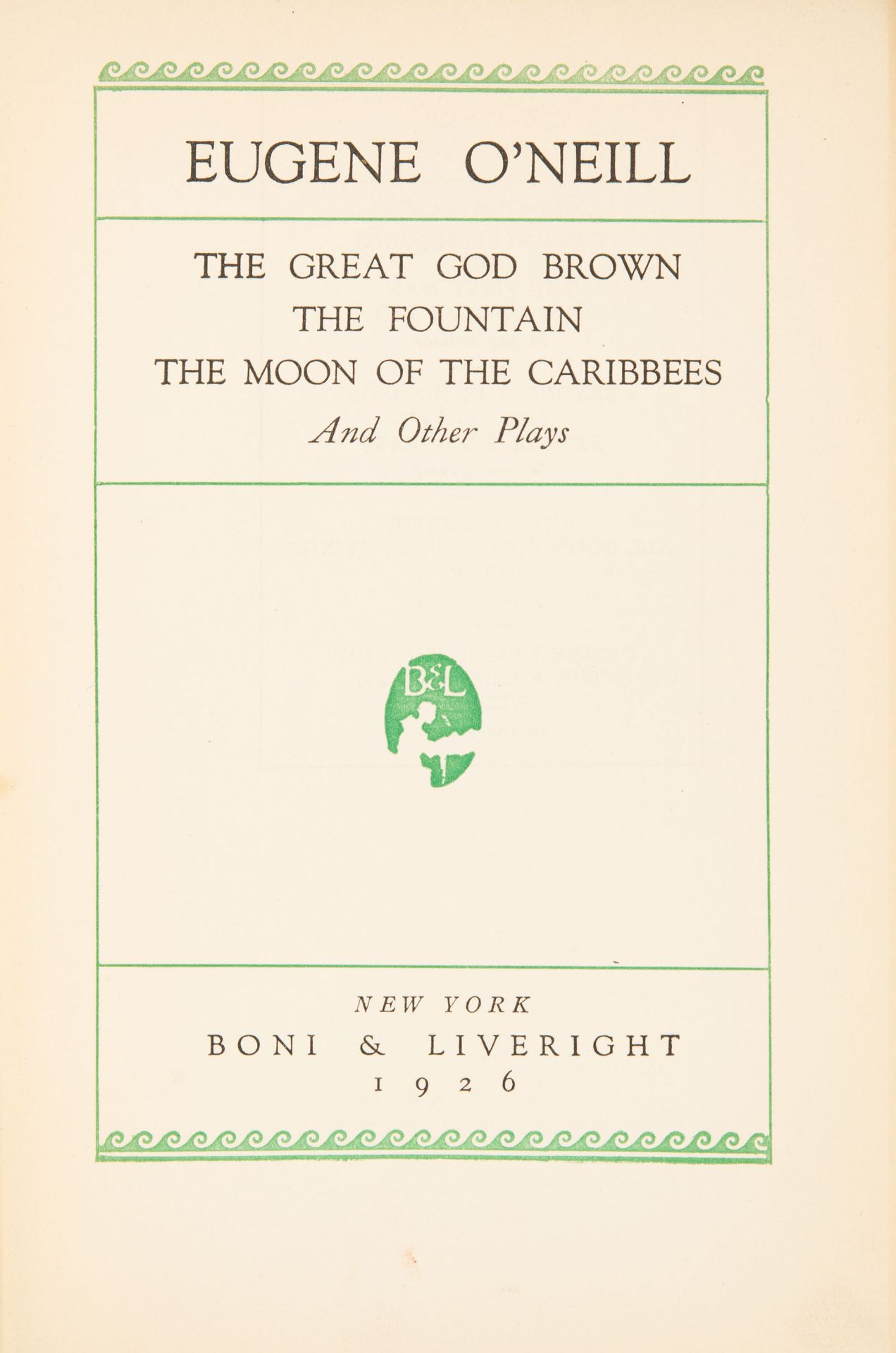 E. O'Neill, Works. 8 Bde. New York 1926-28.