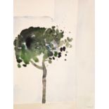 Oskar Koller. Baum. 1980. Aquarell. Signiert.