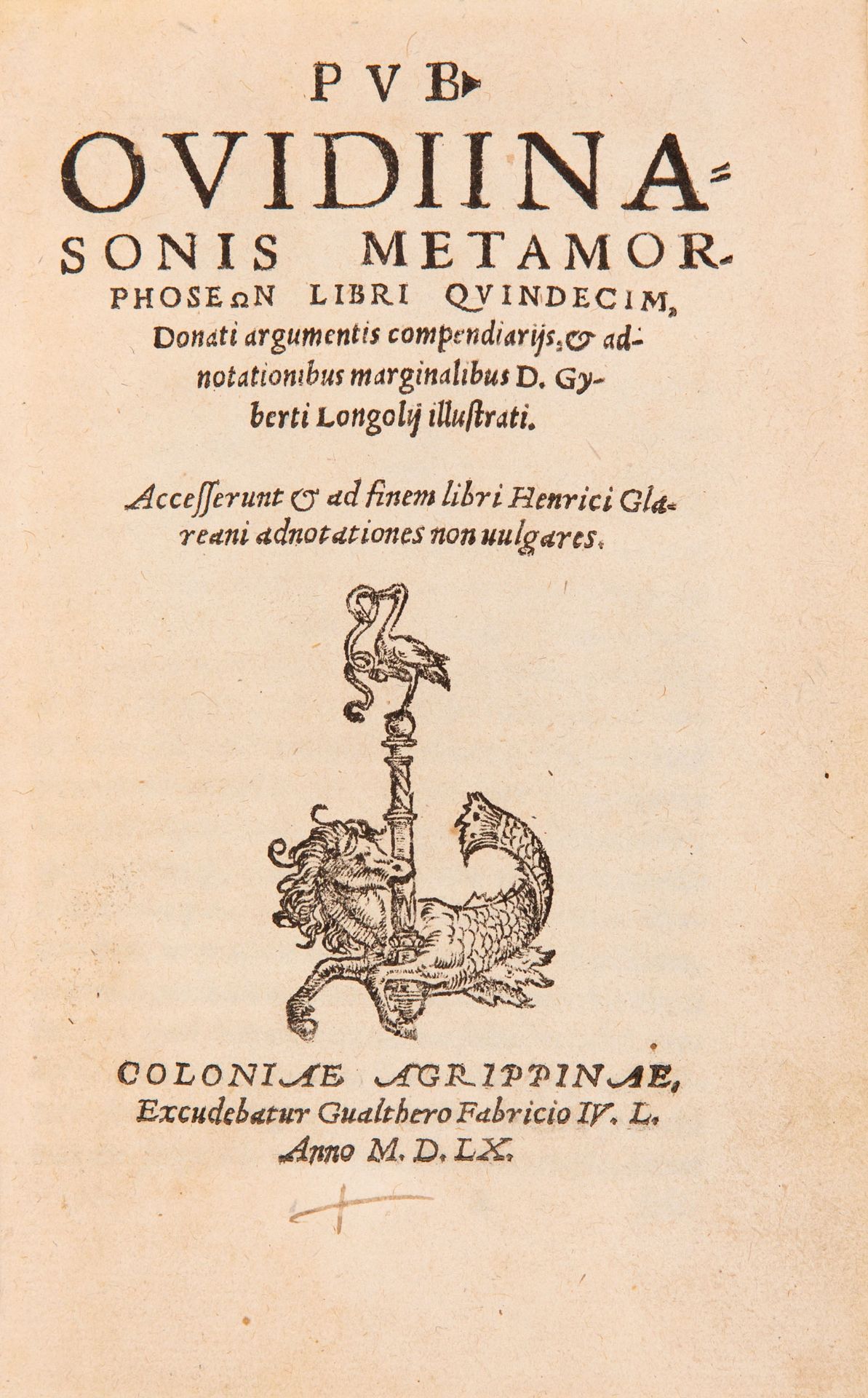 Ovidius, Metamorphoseon libri quindecim. Köln 1560.