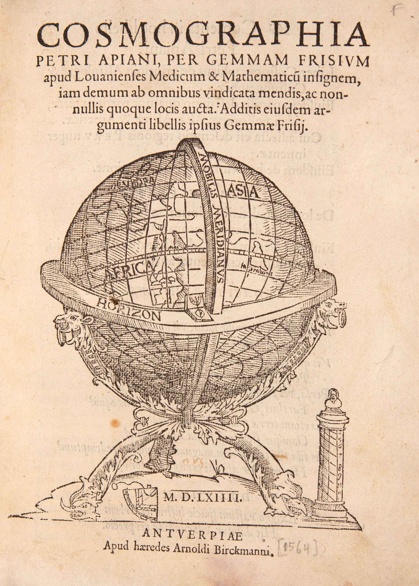 P. Apian, Cosmographia, Antwerpen 1564.