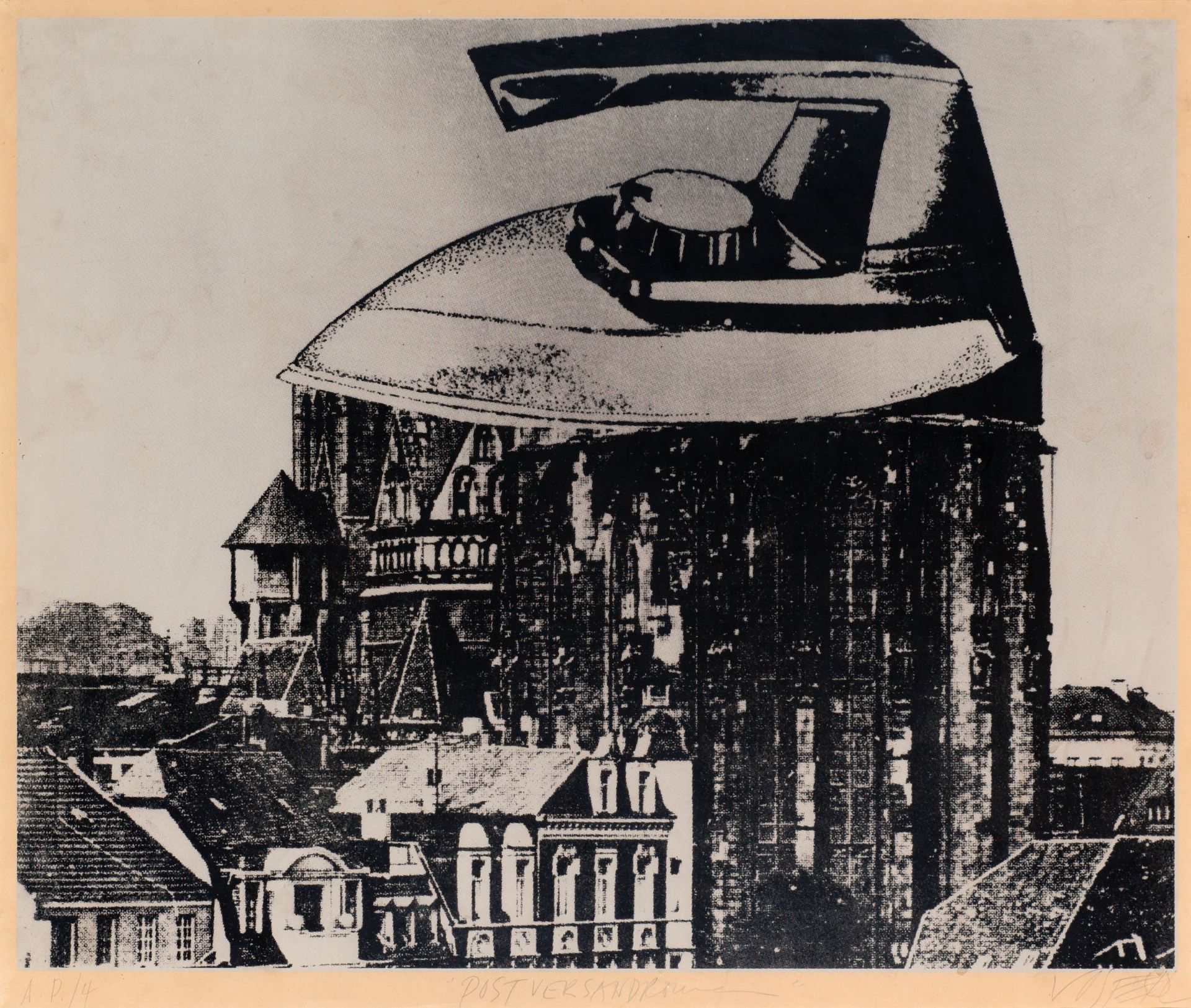 Wolf Vostell. Dé-coll/age-Unfall / Neue deutsche Landschaft / Kaiserdom Aachen. 3 Blatt Farbserigrap - Bild 3 aus 3