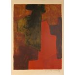 Serge Poliakoff. Komposition in Orange und Grün. 1964. Lithographie. Signiert. Schneider 43.