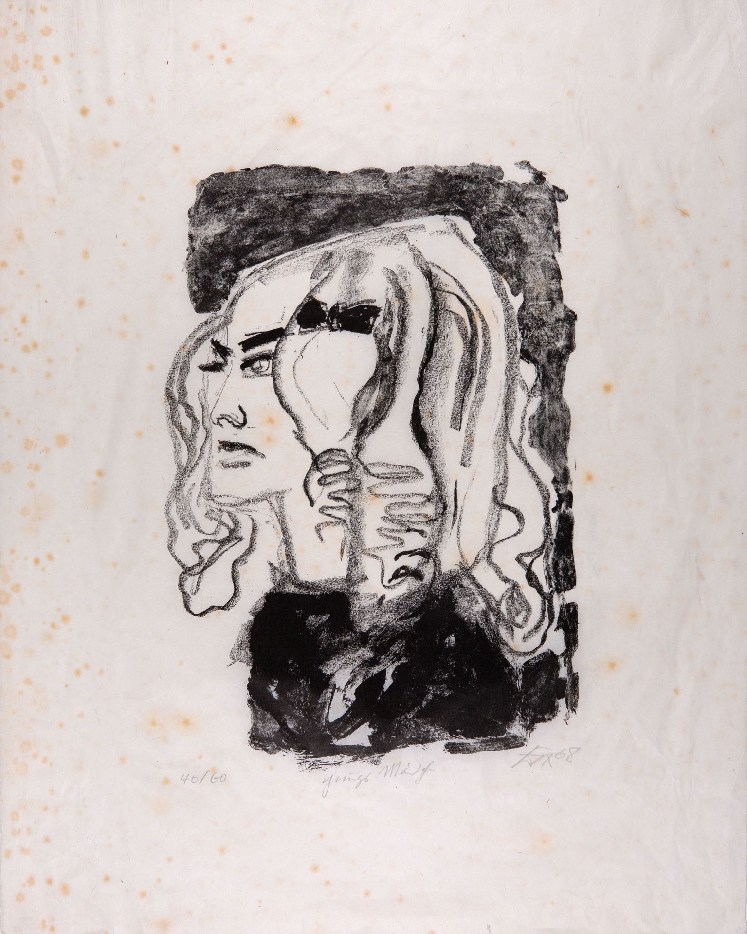 Otto Dix. Junges Mädchen. 1968. Lithographie. Signiert. Ex. 40/60. Karsch 323.