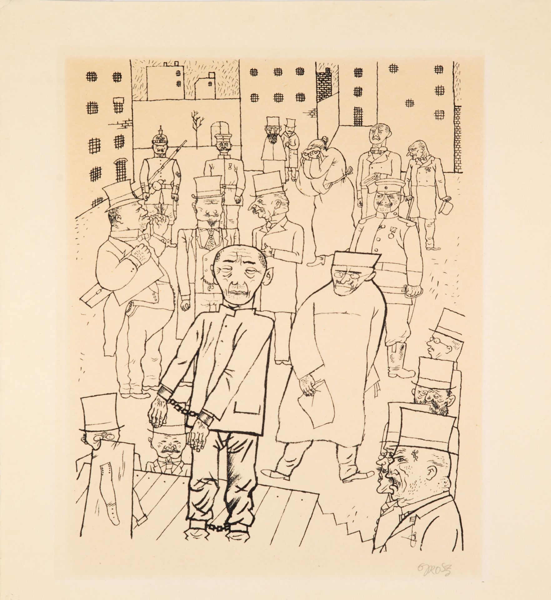 George Grosz. Kein Hahn kräht nach ihnen. 1920. Lithographie. Signiert. Dückers E 63.