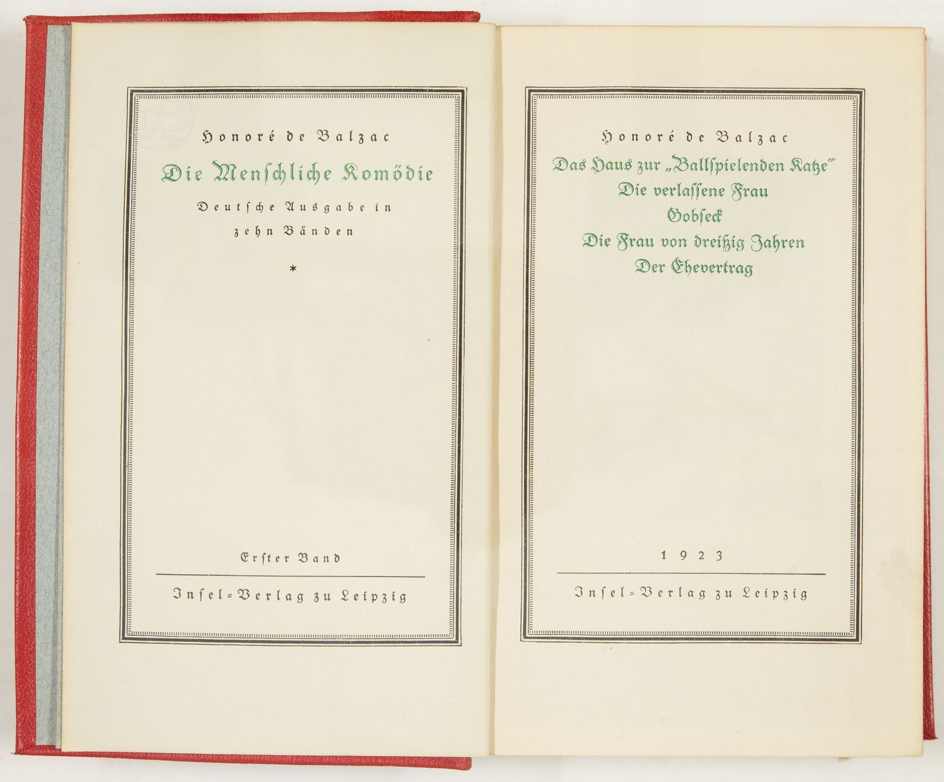 H. d. Balzac, Die menschliche Komödie. 10 Bde. Leipzig 1923-25.