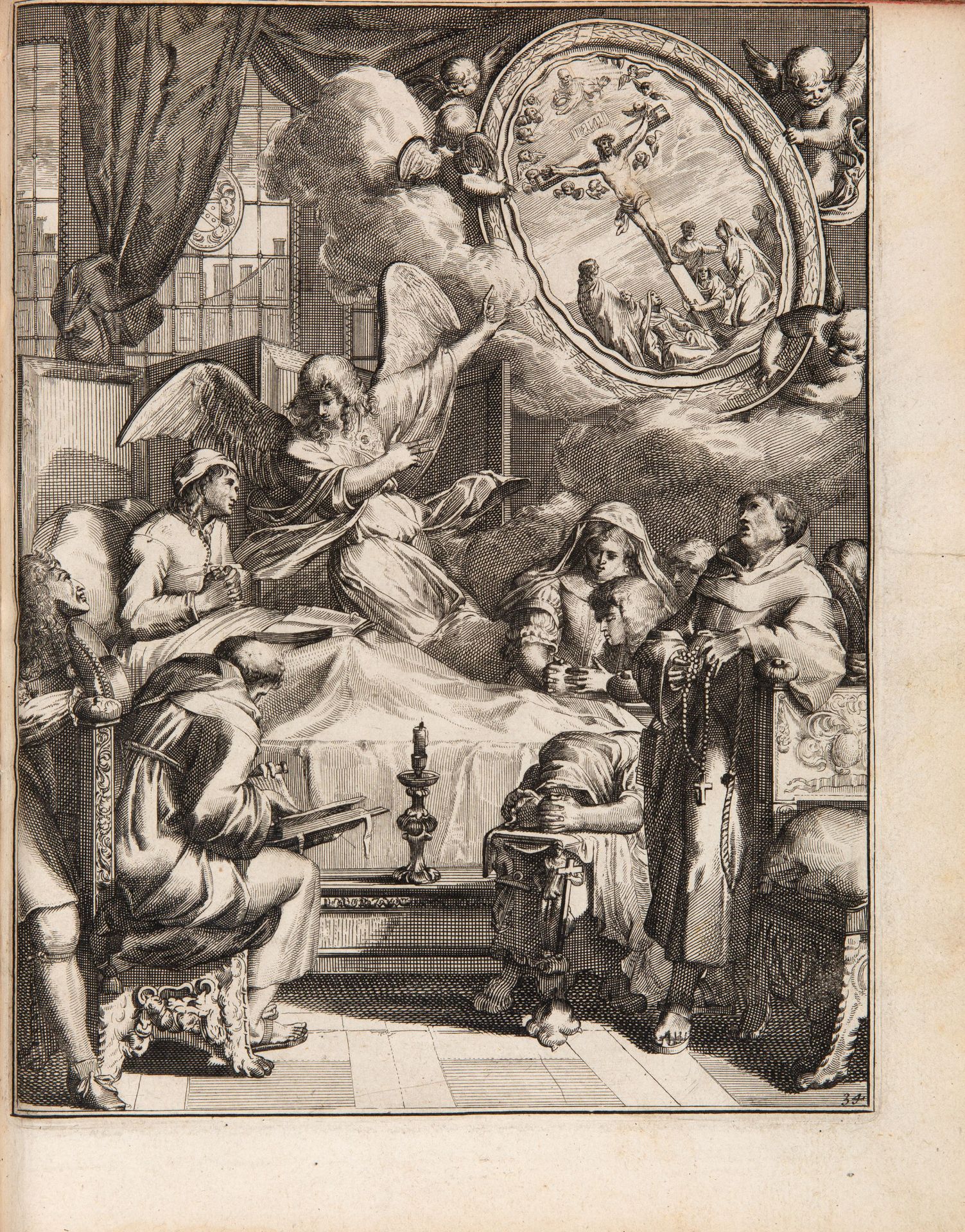 D. Chertablon de la Vigne, La maniere de se bien preparer a la mort. Antwerpen 1700. - Image 4 of 5