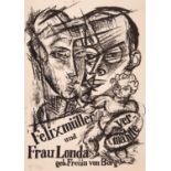 Conrad Felixmüller. Felixmüller und Frau Londa - Vermählte. 1918. Lithographie. Nicht signiert. Ex.