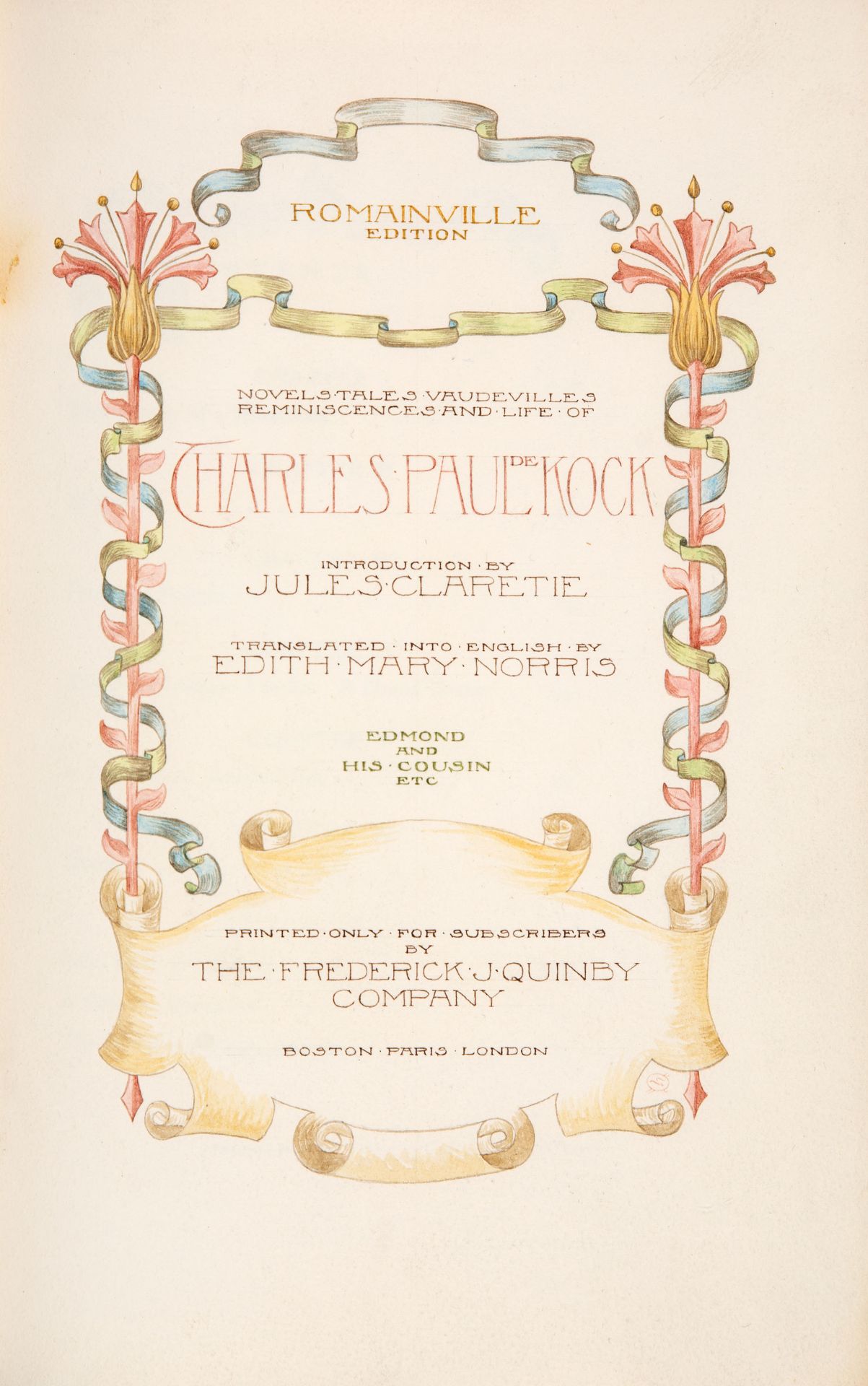 Ch.-P. de Kock / W. Glackens, Travels, Vaudevilles, Reminicences and life. Paris 1904. - 26 Ex. - Image 2 of 3