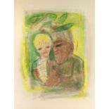 Otto Dix. Selbstbildnis mit Marcella. (Augen dunkel). 1968/69. Farblithographie. Ex. 8/8. Karsch 331