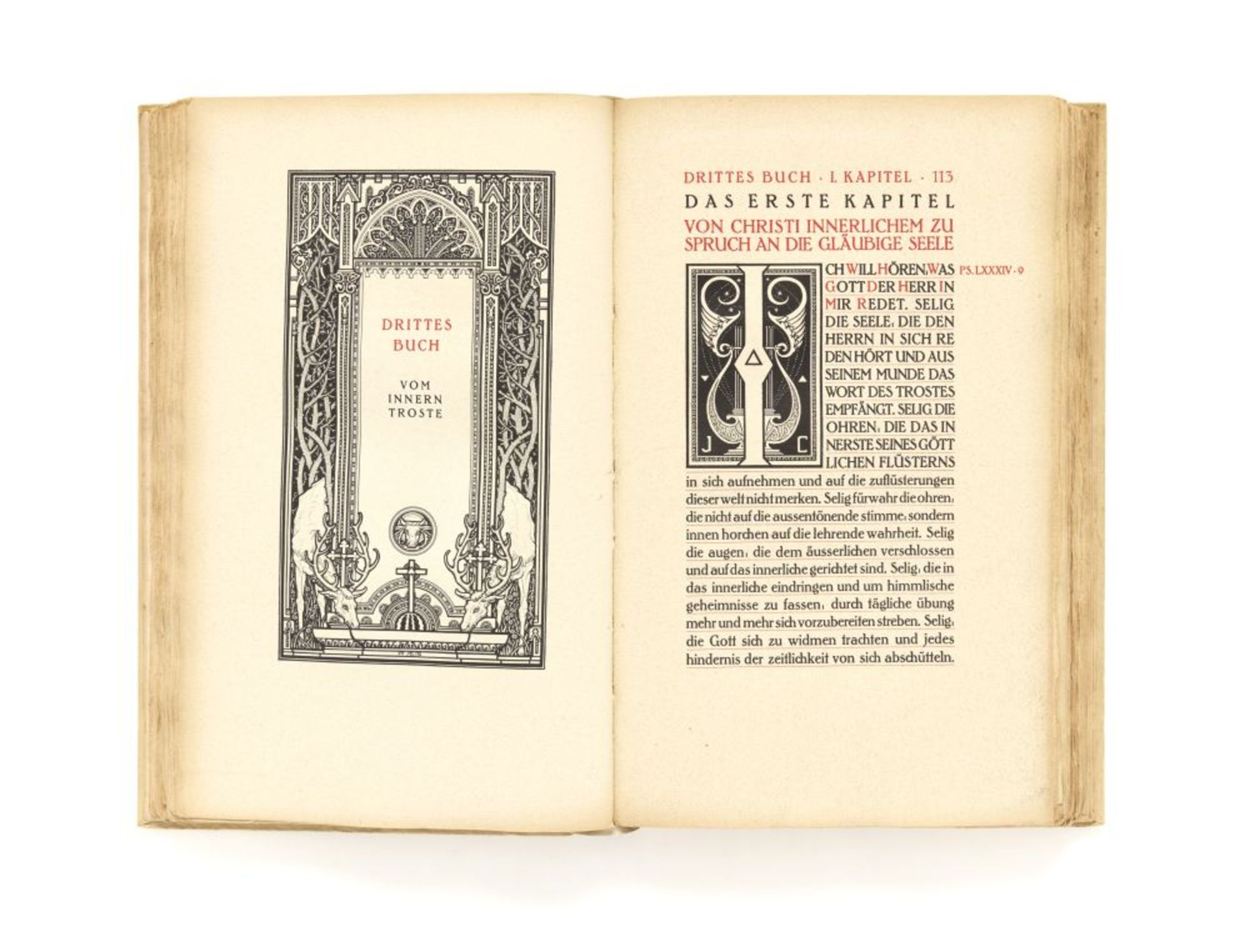 M. Lechter / Thomas v. Kempen, Die vier Bücher von der Nachfolge Christi. Bln. 1922. - Ex. 938/1000.