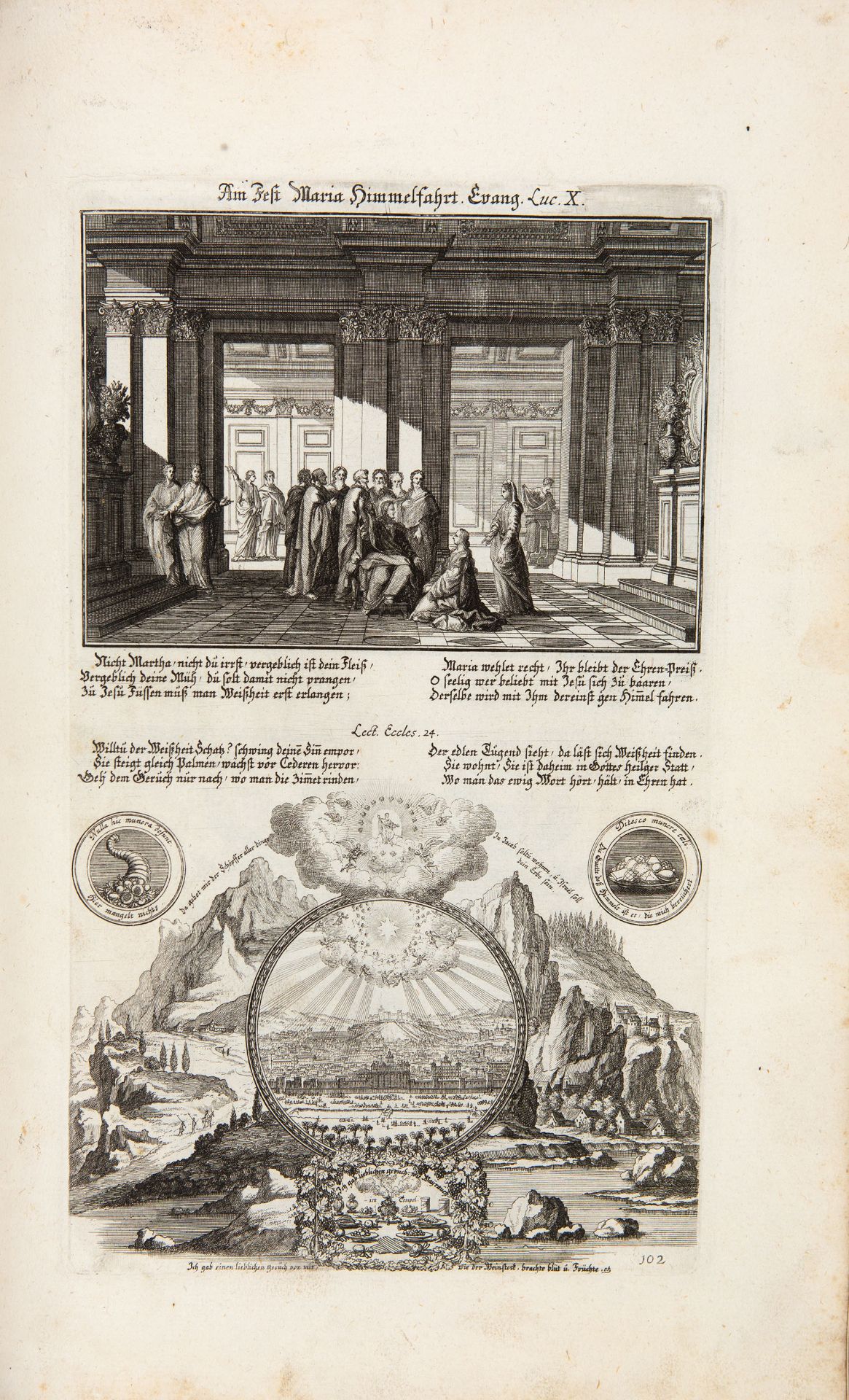 J. U. Krauss, Heilige Augen- und Gemüths-Lust. 2 Tle. in 1 Bd. Augsburg 1706. - Bild 2 aus 3