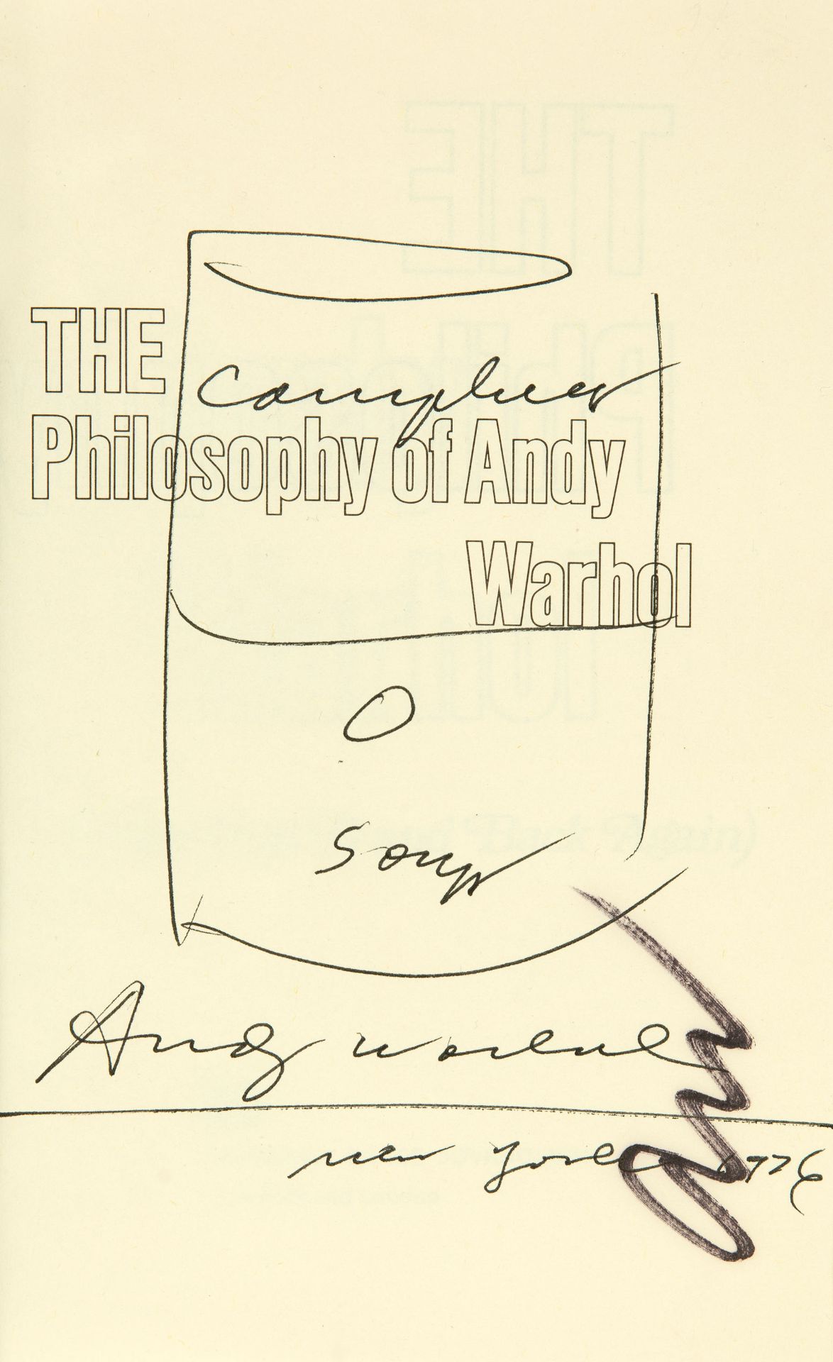 Andy Warhol, The philosophy of Andy Warhol. New York u. Ldn 1975. Mit Zeichnung. - Bild 2 aus 2