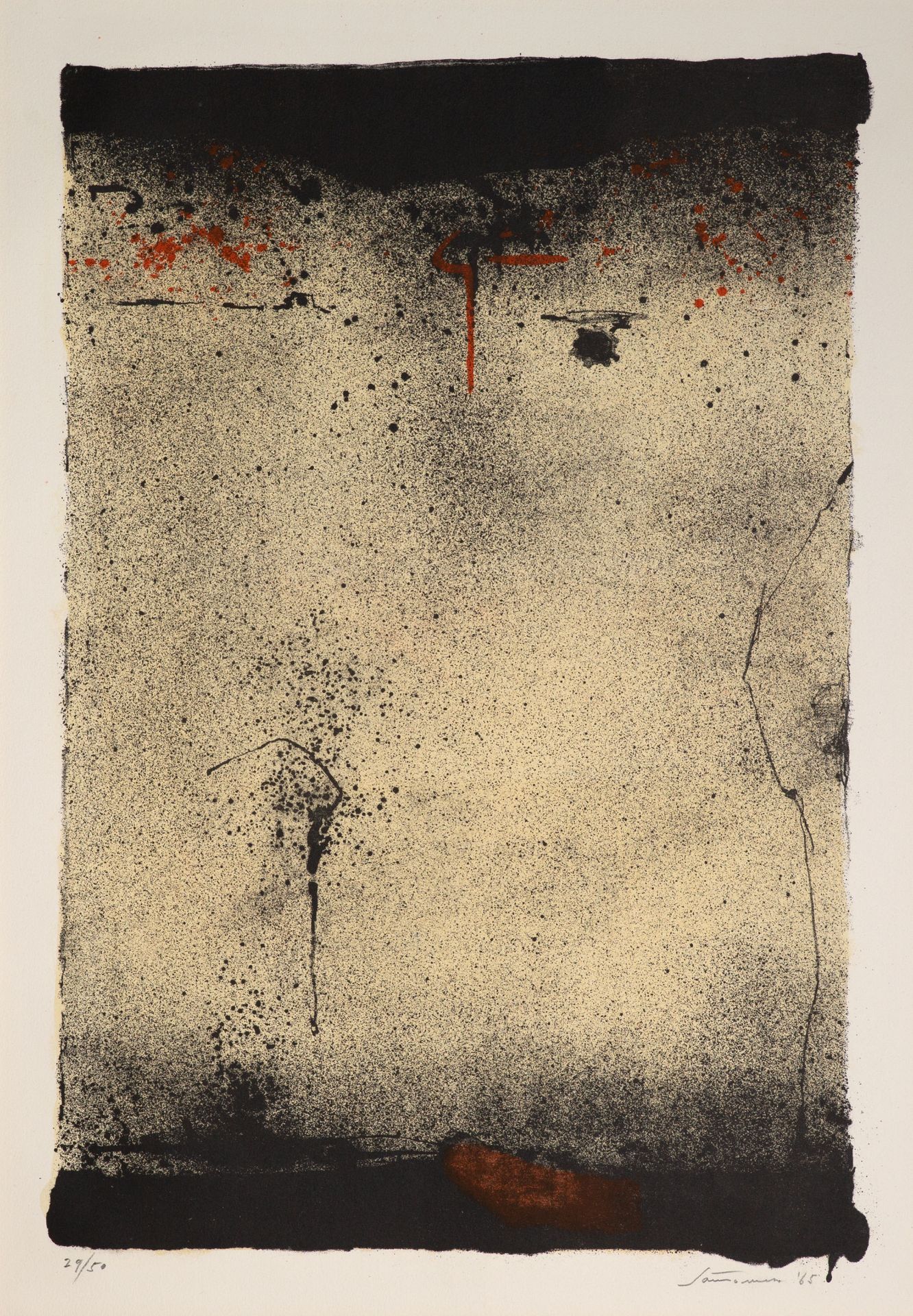 Giuseppe Santomaso. Ohne Titel 1965 / Ohne Titel 1973. 2 Blatt Farblithographien. Jeweils signiert. 