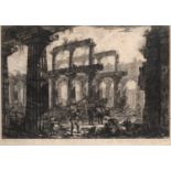 Giovanni Battista Piranesi. Vue des restes de la Celle du Temple de Neptune. Radierung. W.-E. 734..