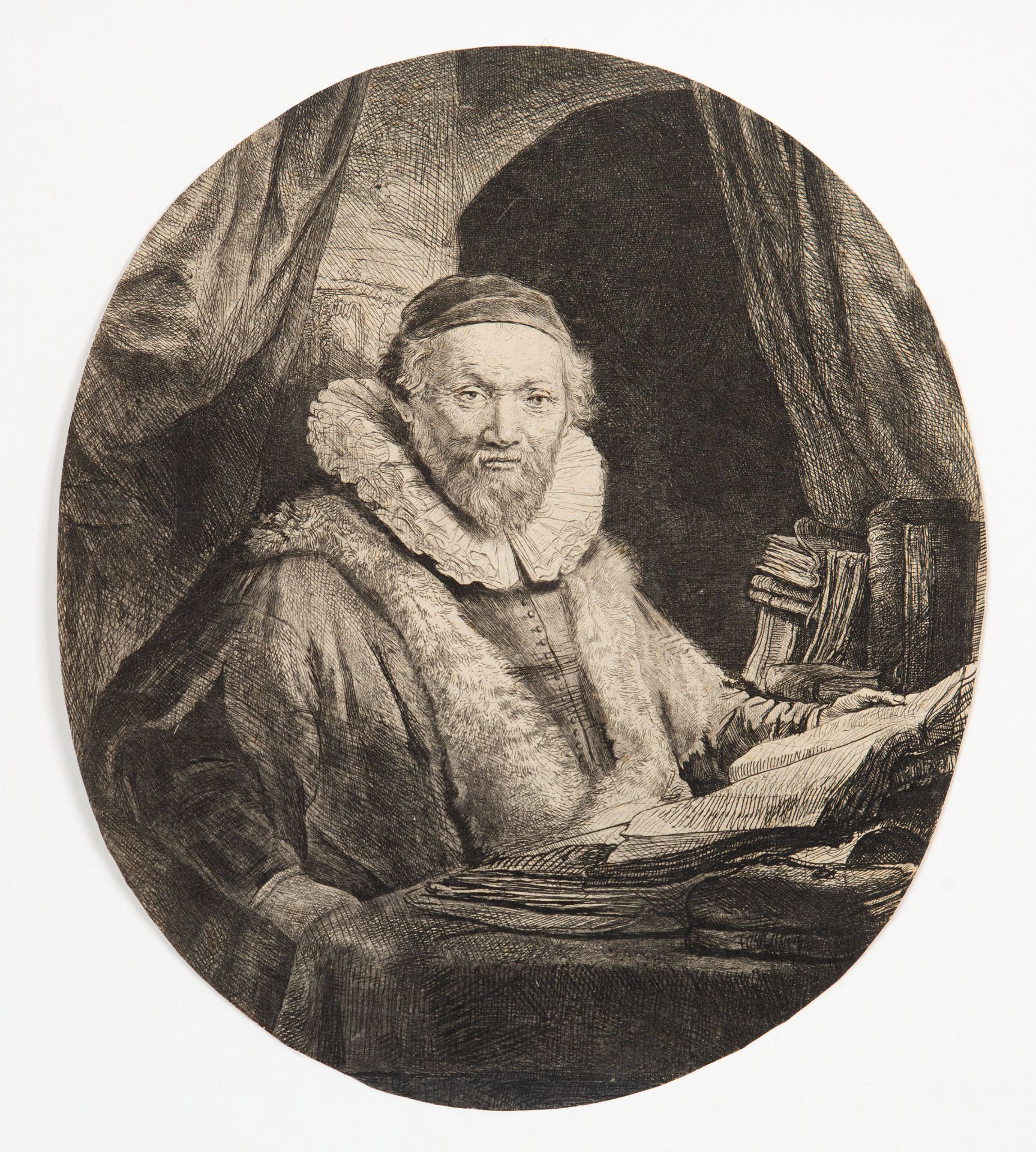 Rembrandt. Jan Uytenbogaert. 1635. Radierung. New Hollstein 153 VIII (von IX); Bartsch 279.