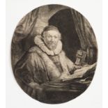 Rembrandt. Jan Uytenbogaert. 1635. Radierung. New Hollstein 153 VIII (von IX); Bartsch 279.