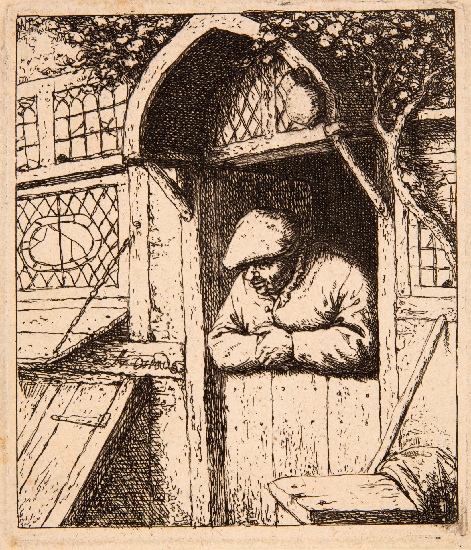 Adriaen van Ostade. Der Bauer in der Haustür. Um 1672. Radierung. Godefroy 9 IV; Hollstein 9 IV.