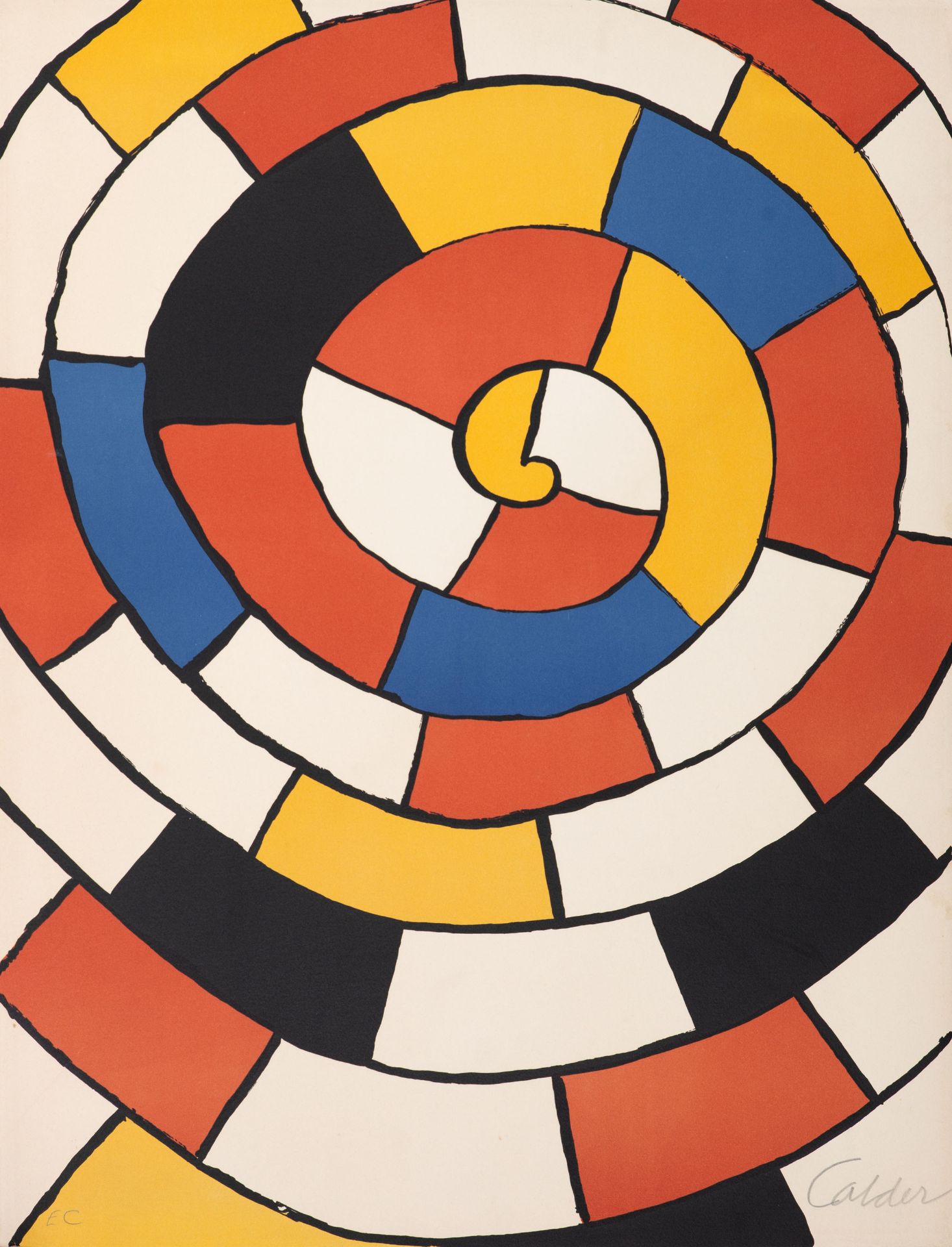 Alexander Calder. Spiral. (Um 1970). Farblithographie. Signiert. Ex. EA.