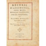 Recueil d'anecdotes, bons mots ... Handschrift 1790.