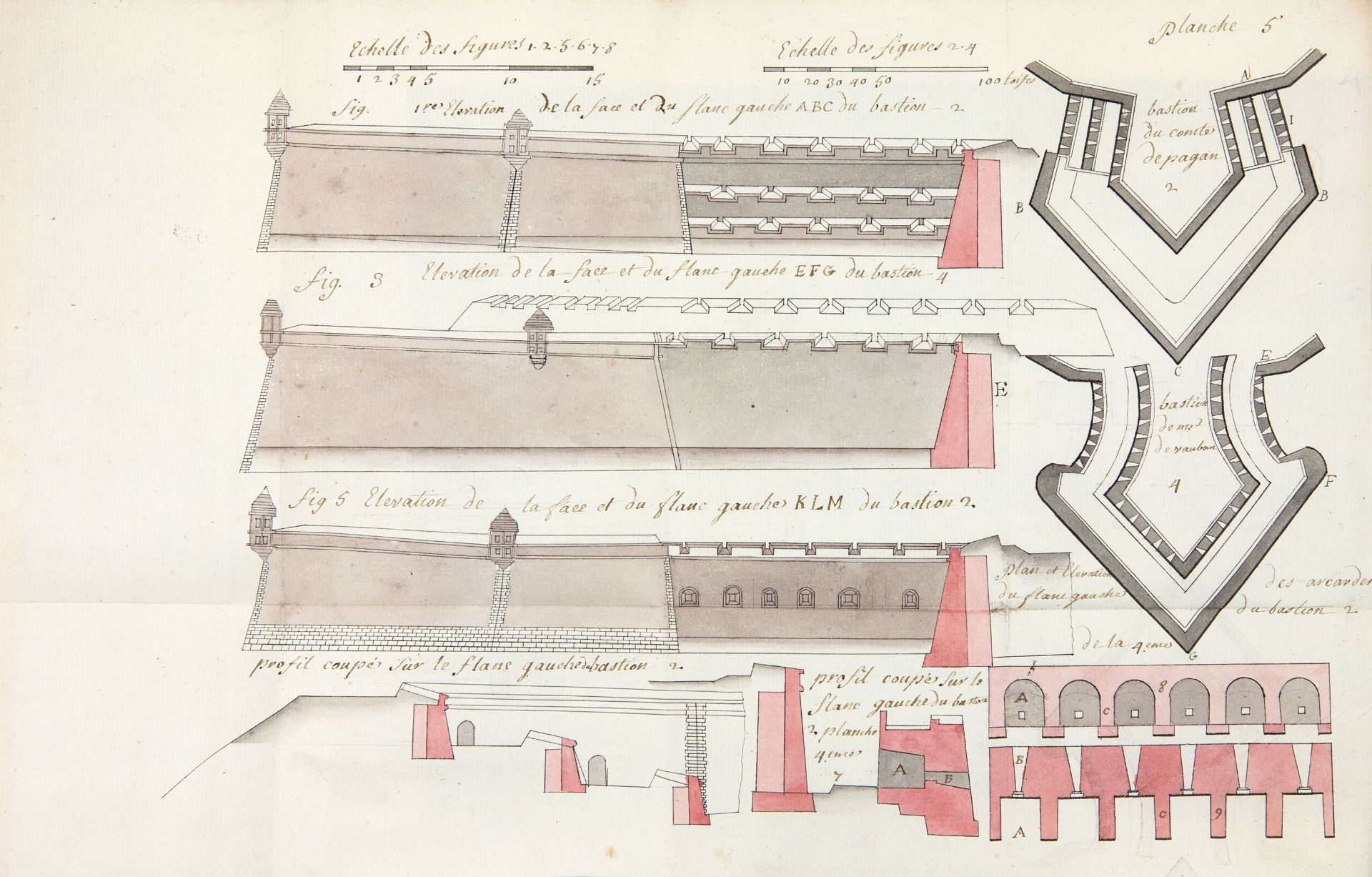 Traité de Fortification. französ. Handschift auf Papier. 1723. - Bild 2 aus 4