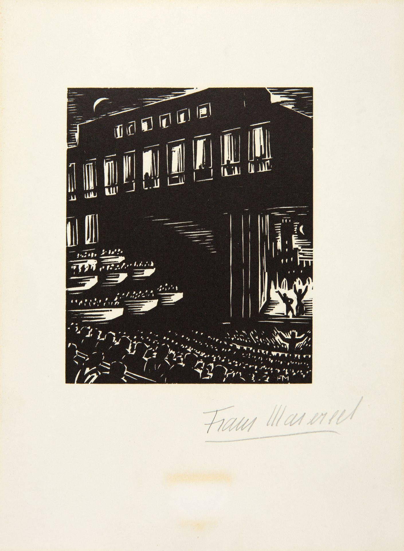 Frans Masereel. Business-Man. 1920. Holzschnitt. Signiert. Dazu 2 weitere Holzschnitte: Ohne Titel. - Image 3 of 3