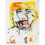 Hans Platschek. Marilyn. Acryl auf Kunststofffolie. Signiert.