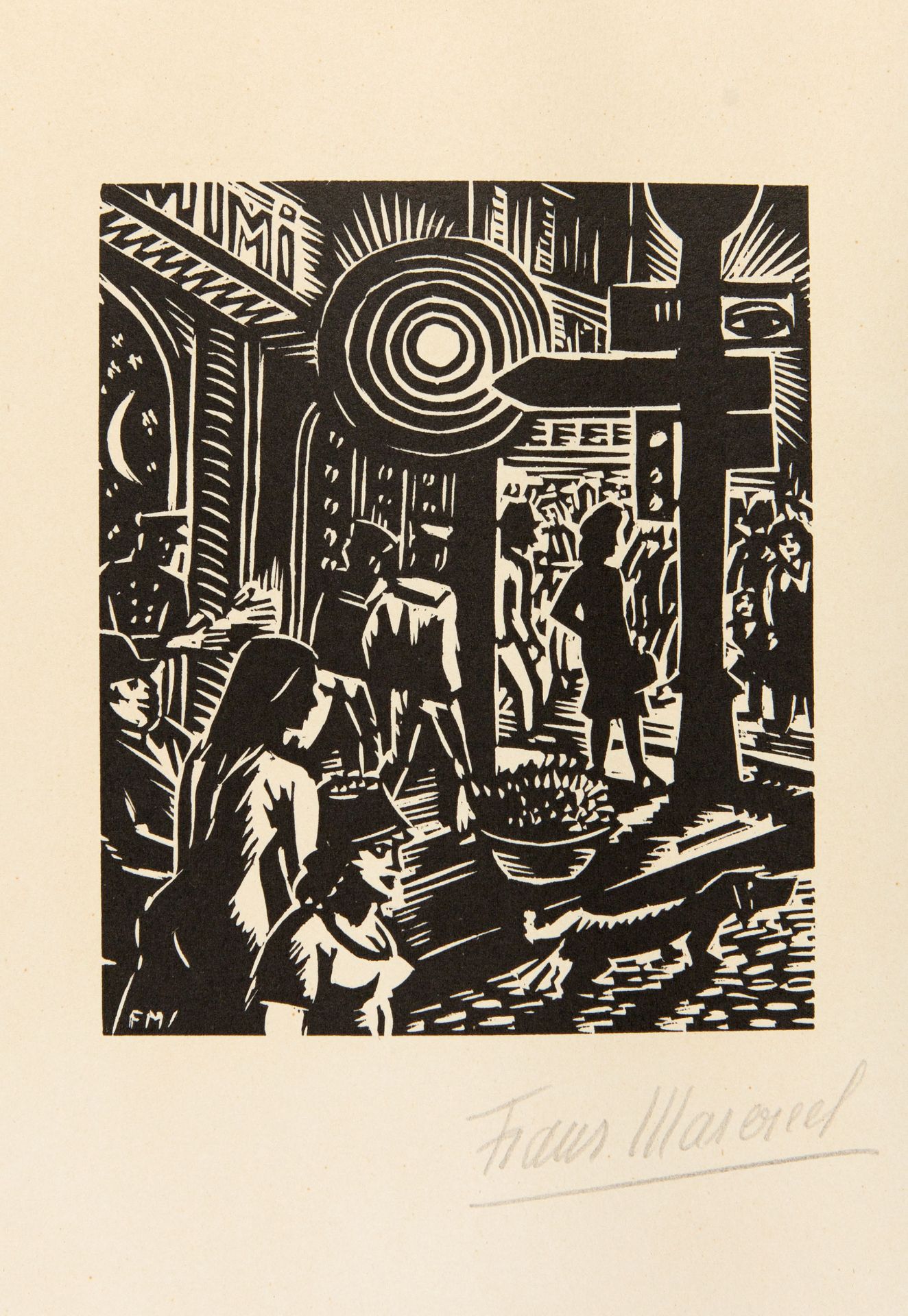 Frans Masereel. Business-Man. 1920. Holzschnitt. Signiert. Dazu 2 weitere Holzschnitte: Ohne Titel. - Image 2 of 3