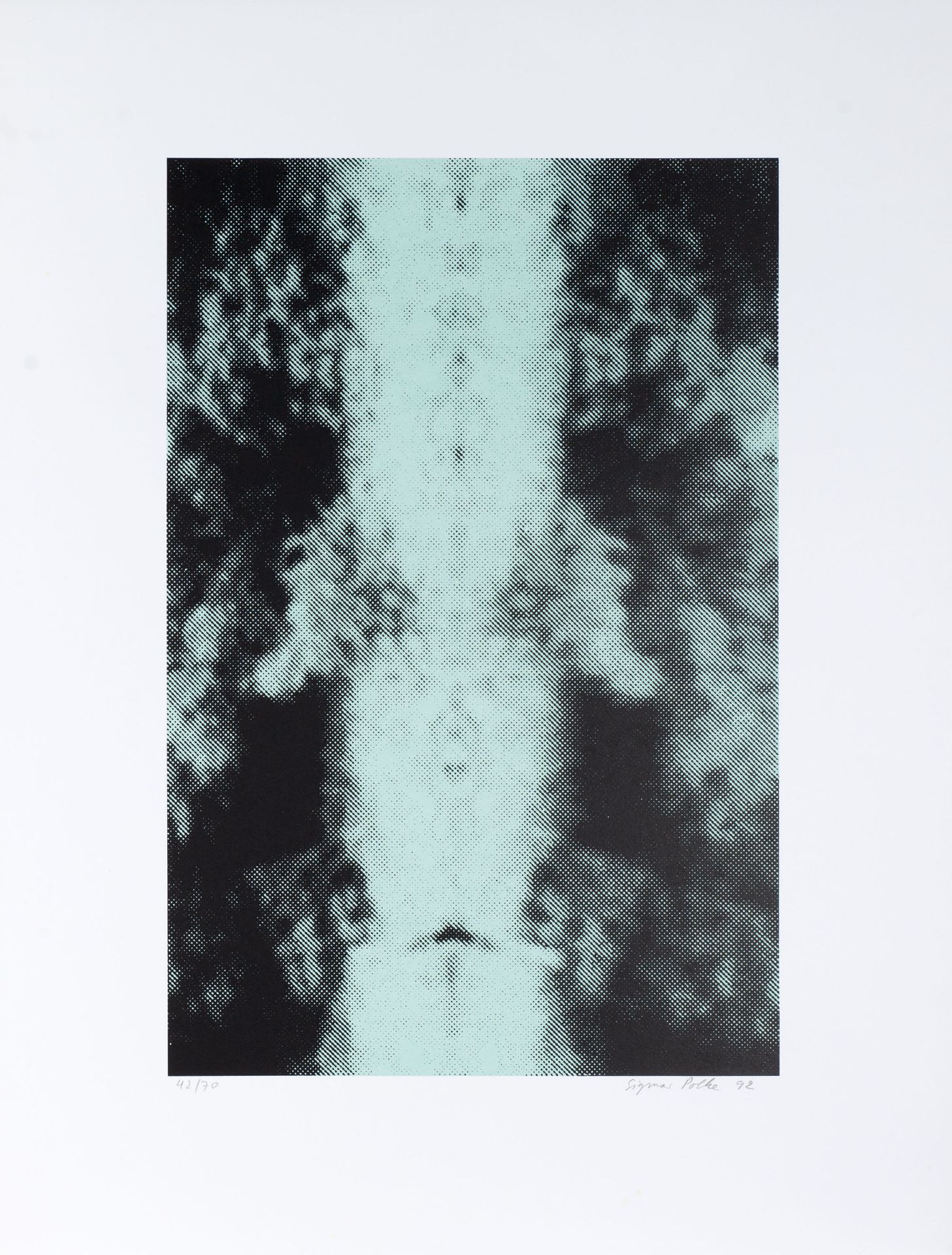 Sigmar Polke. Ohne Titel (Spiegelung I). 1992. Farbserigraphie. Signiert. Ex. 42/70. Becker / von de