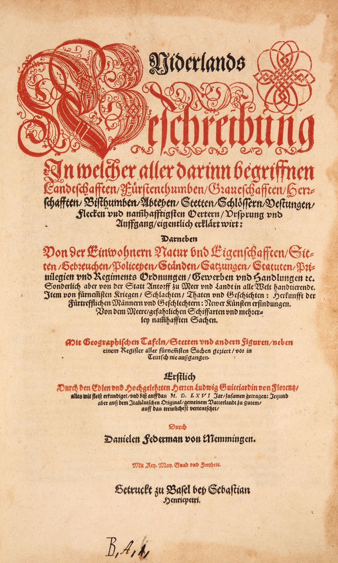 L. Guicciardini, Niderlands Beschreibung. Basel 1580.