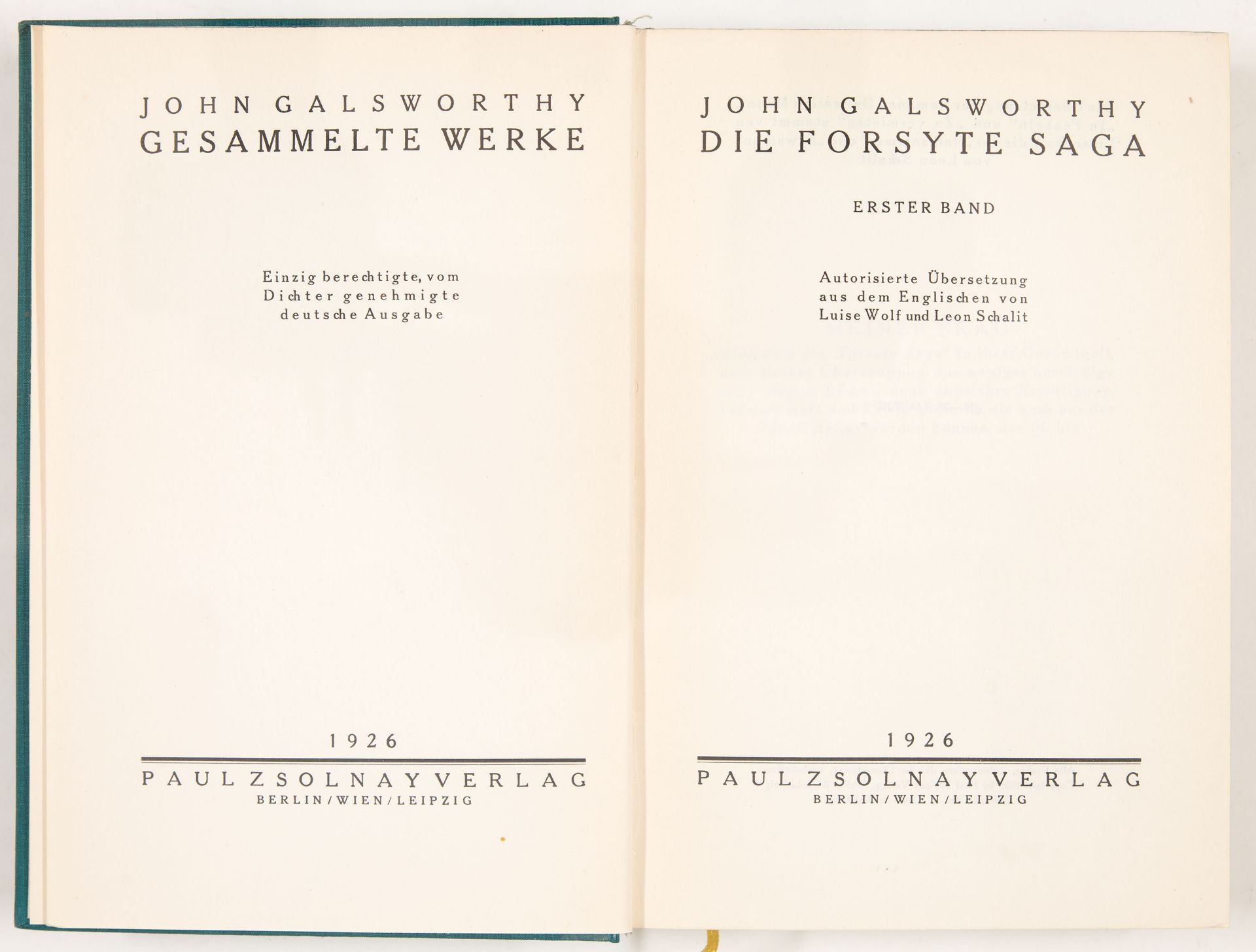 J. Galsworthy, Gesammelte Werke. 26 Bde. Bln, Wien u. Lpz 1926-36.