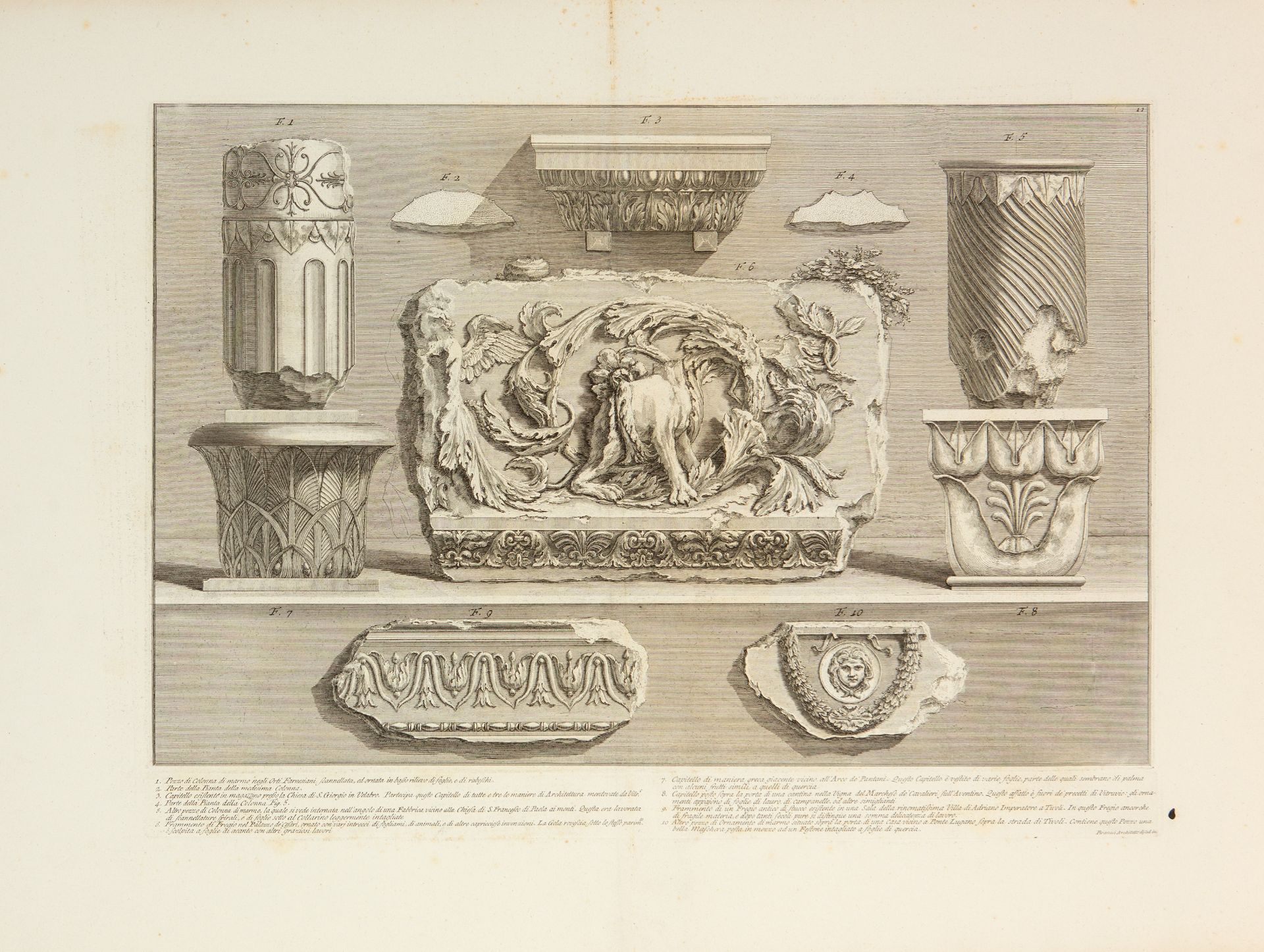Giovanni Battista Piranesi. Trofei di Ottaviana Augusto. 1780. 15 Blatt Radierungen. Wilton-Ely 169, - Bild 7 aus 15