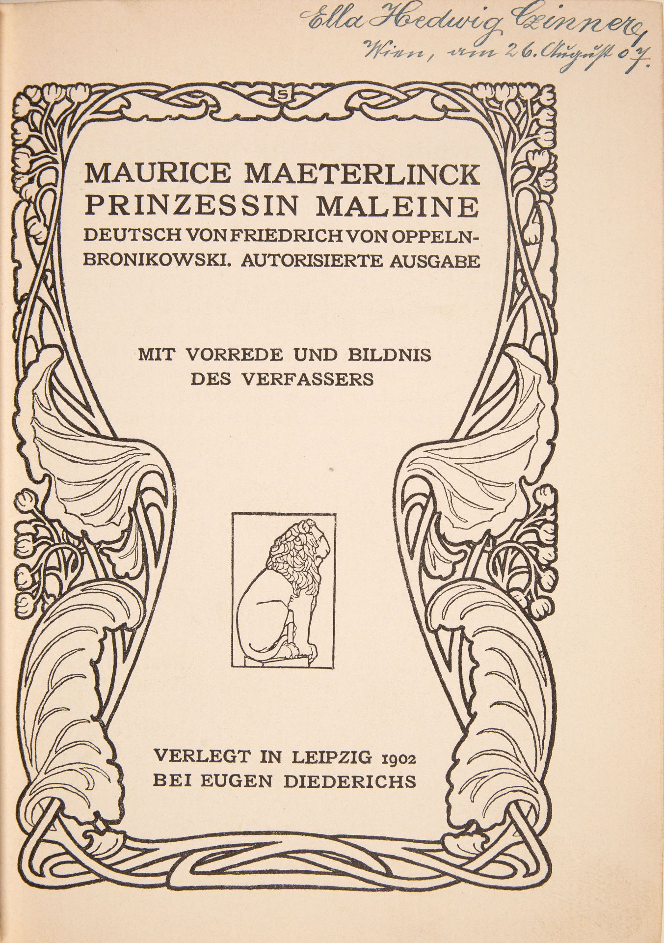 M. Materlinck, Dramatische Werke ( verschied. Aufl.). 9 Bde in 3. Lpz. 1902.