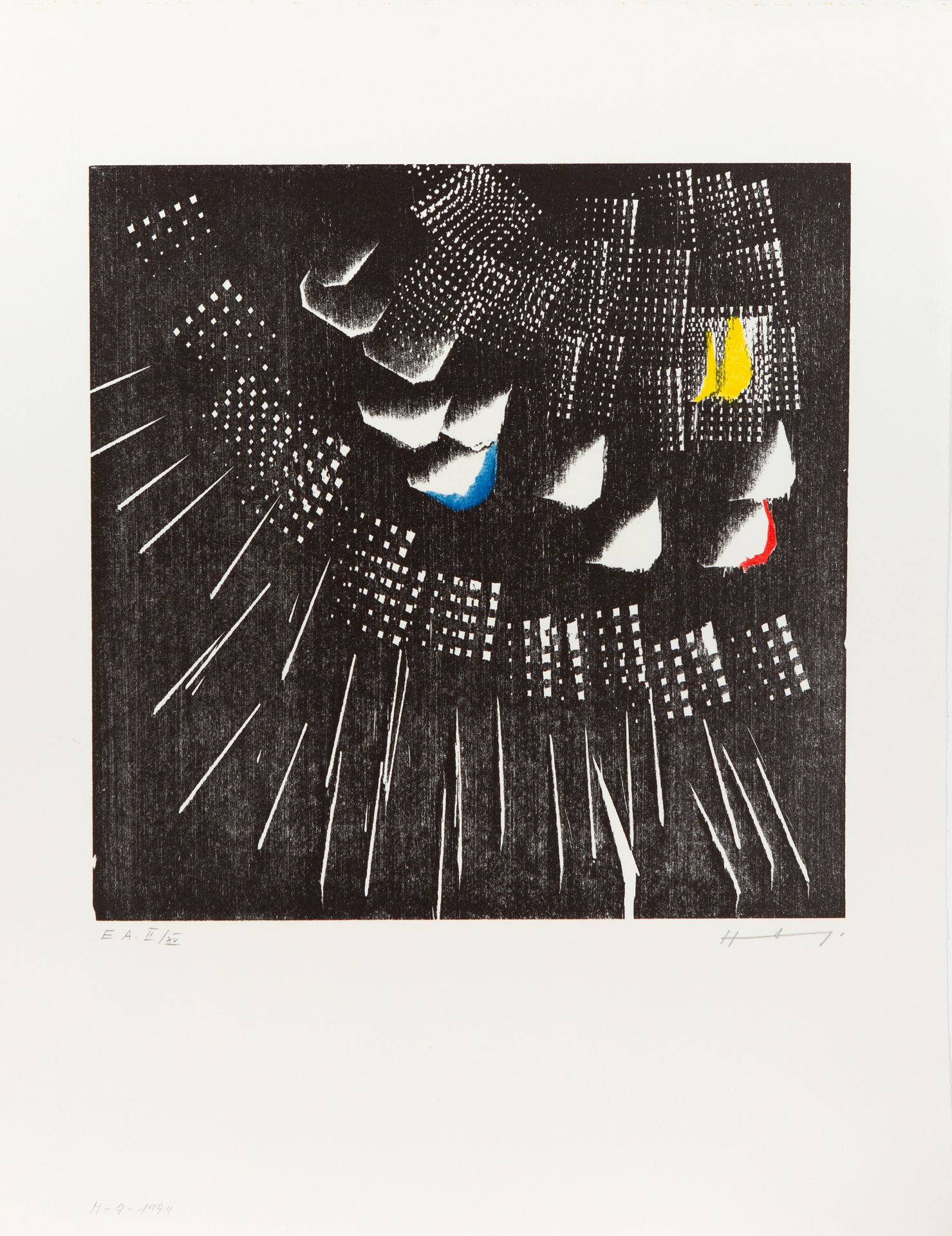Hans Hartung. Sammlung von 10 Blatt Holzschnitten, teils farbig. 1973-74. Jeweils signiert. Jeweils - Image 2 of 4