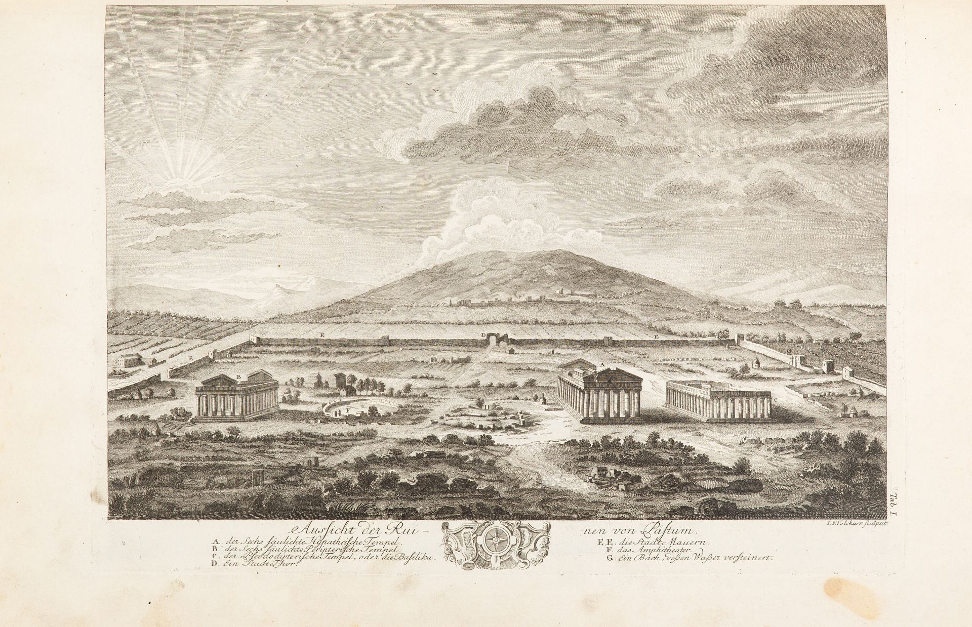 T. Major, Die Ruinen von Paestum. Übers. v. A. H. Baumgärtner. Würzburg 1781. - Bild 2 aus 3