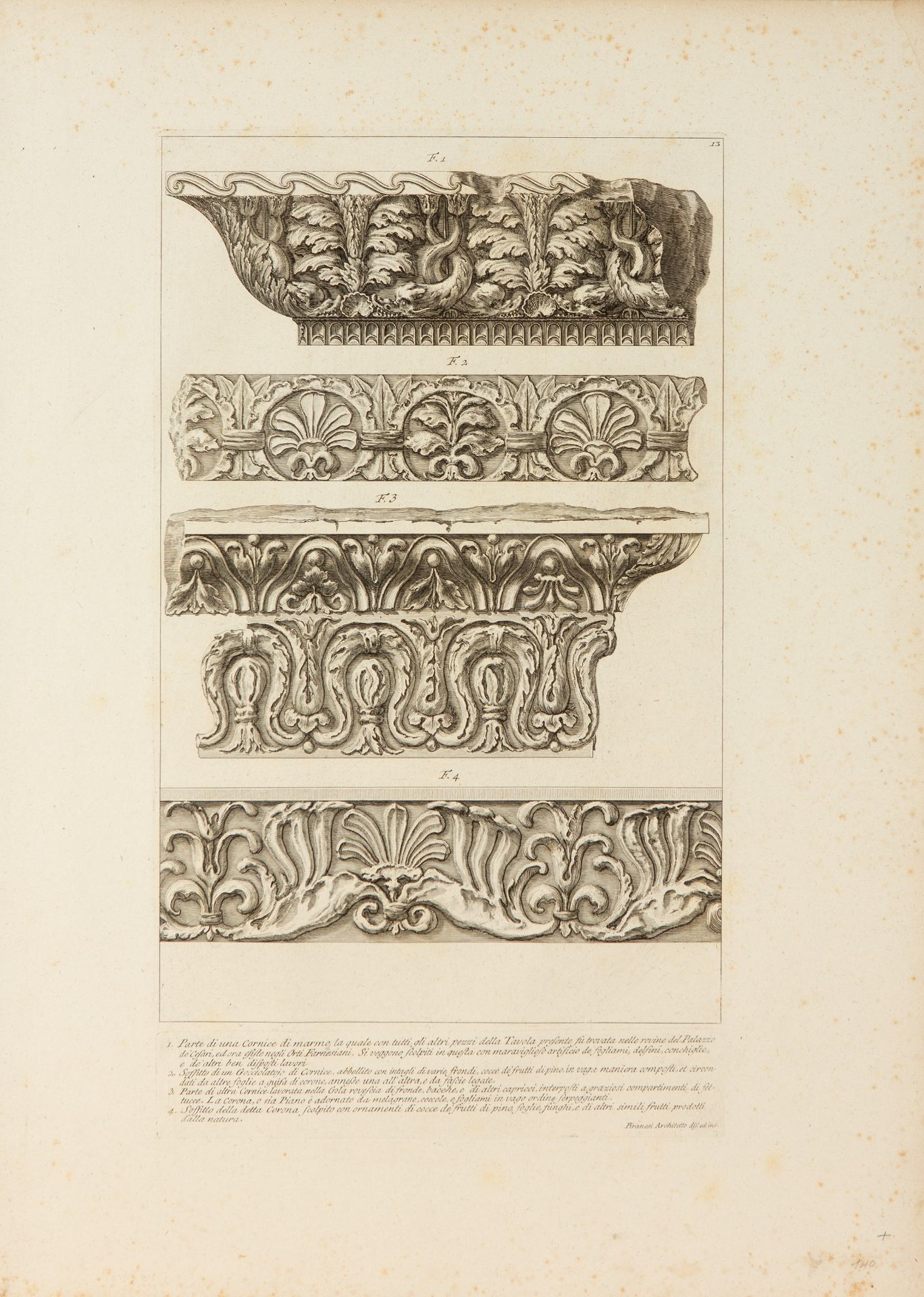 Giovanni Battista Piranesi. Trofei di Ottaviana Augusto. 1780. 15 Blatt Radierungen. Wilton-Ely 169, - Bild 3 aus 15