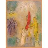 Marc Chagall. Opfer für die Nymphen. Farblithographie. Unsigniert.