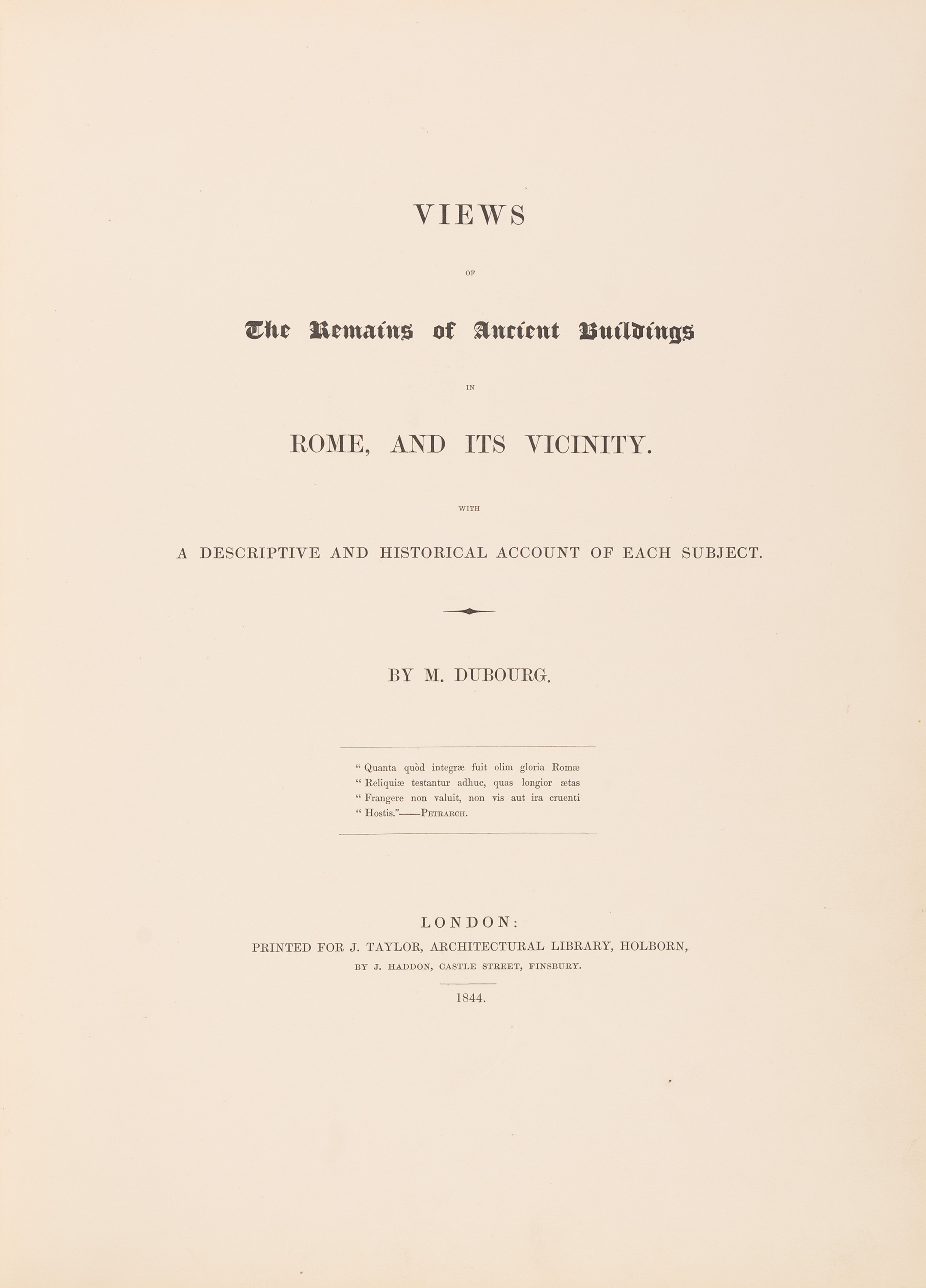 M. Dubourg: Views of Rome. London 1844.