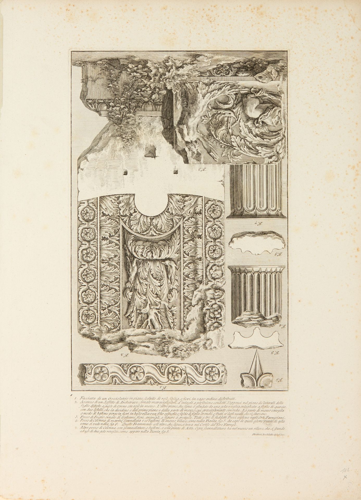 Giovanni Battista Piranesi. Trofei di Ottaviana Augusto. 1780. 15 Blatt Radierungen. Wilton-Ely 169, - Bild 4 aus 15