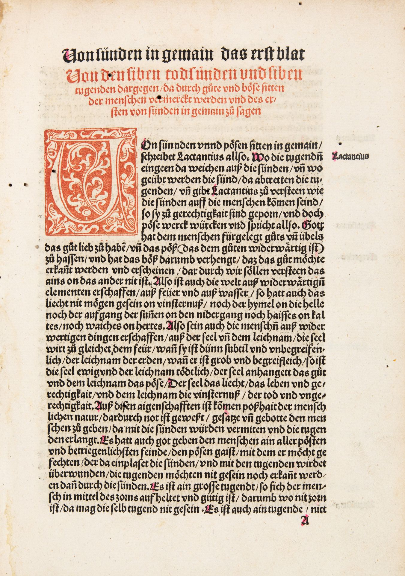 Albrecht von Eyb, Spiegel der Sitten. Augsburg 1511.