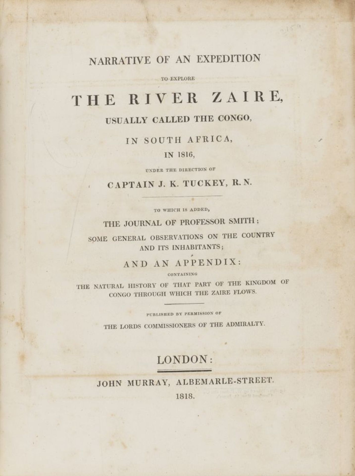 J.K. Tuckey, Narrative of an expedition to explore the river Zaire. Ldn 1818. - Bild 2 aus 3