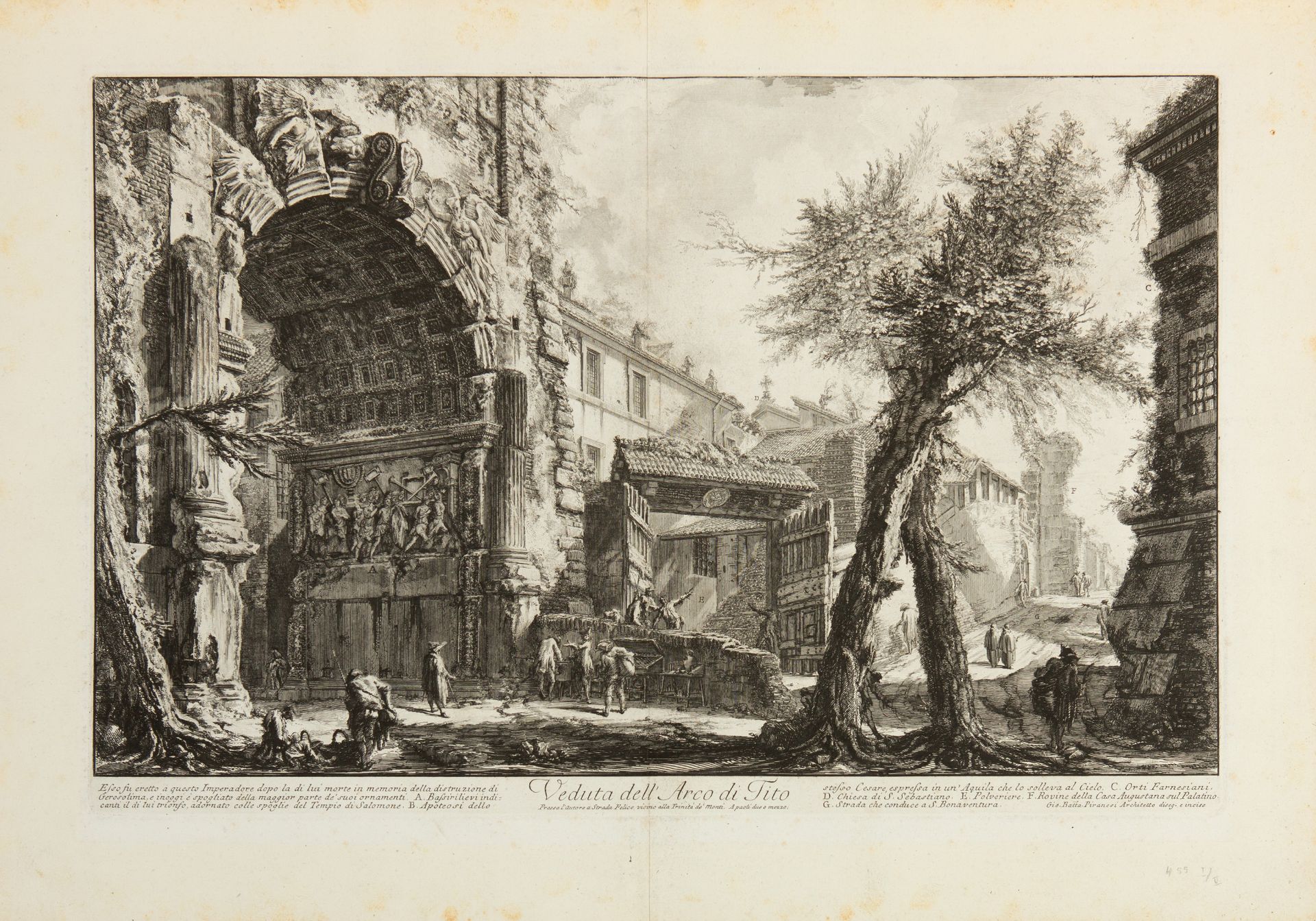 G.B. Piranesi. Veduta dell' Arco di Tito. 1760. Radierung. Hind 55 I/II (von V); Wilton-Ely 185.