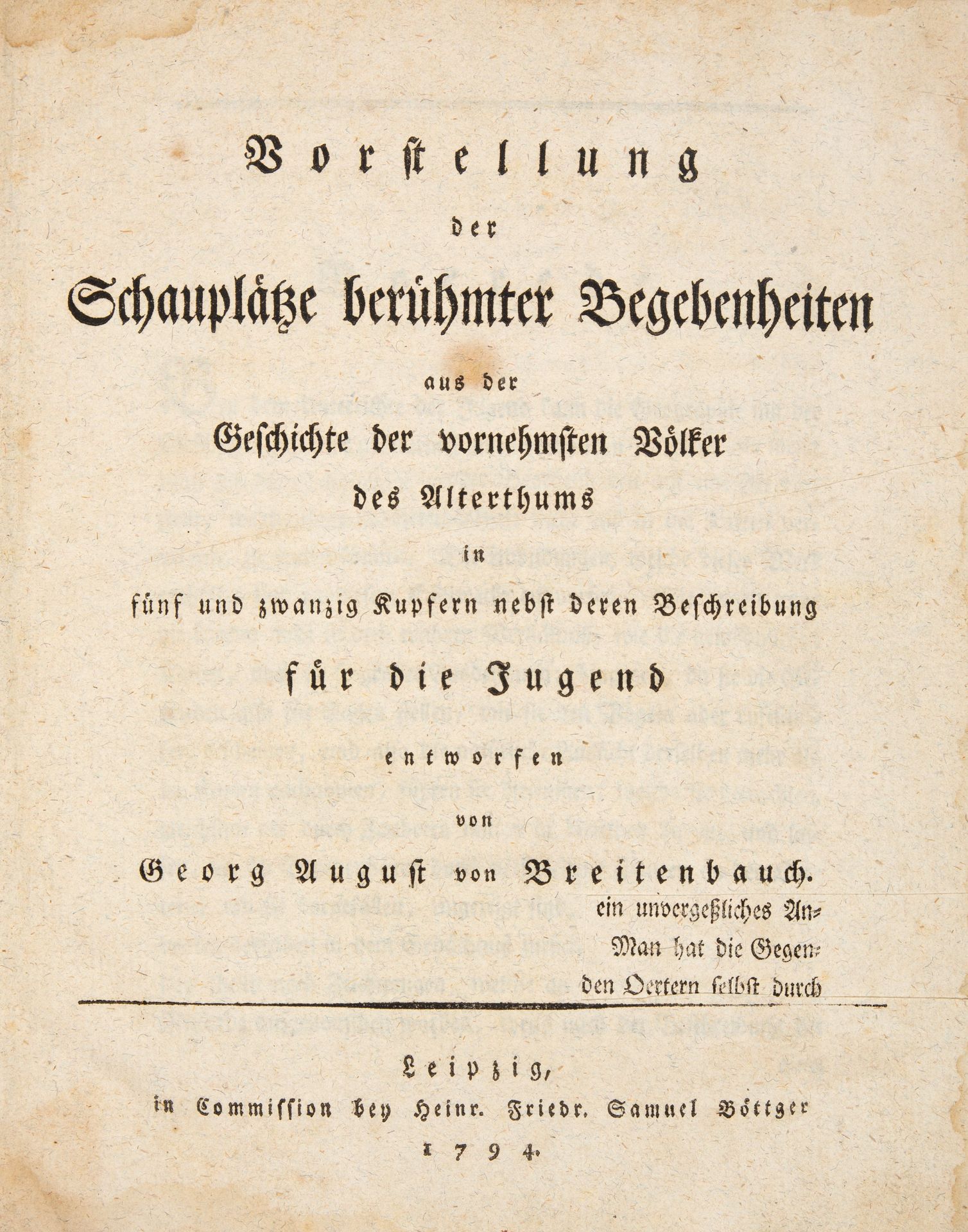 G. A. v. Breitenbauch, Vorstellung der Schauplätze. Leipzig 1794.