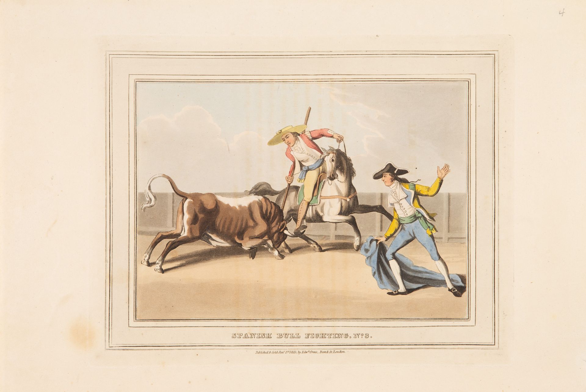 Stierkampf. - Courses de taureaux. Album mit 13 kolor. Aquatintatafeln. London 1814.